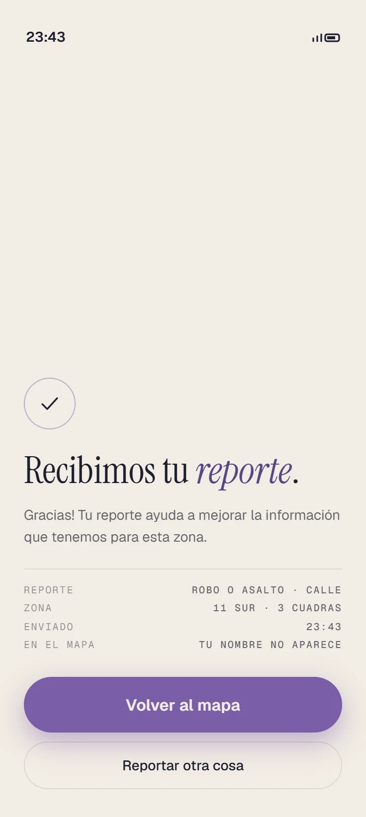 Reporte enviado.